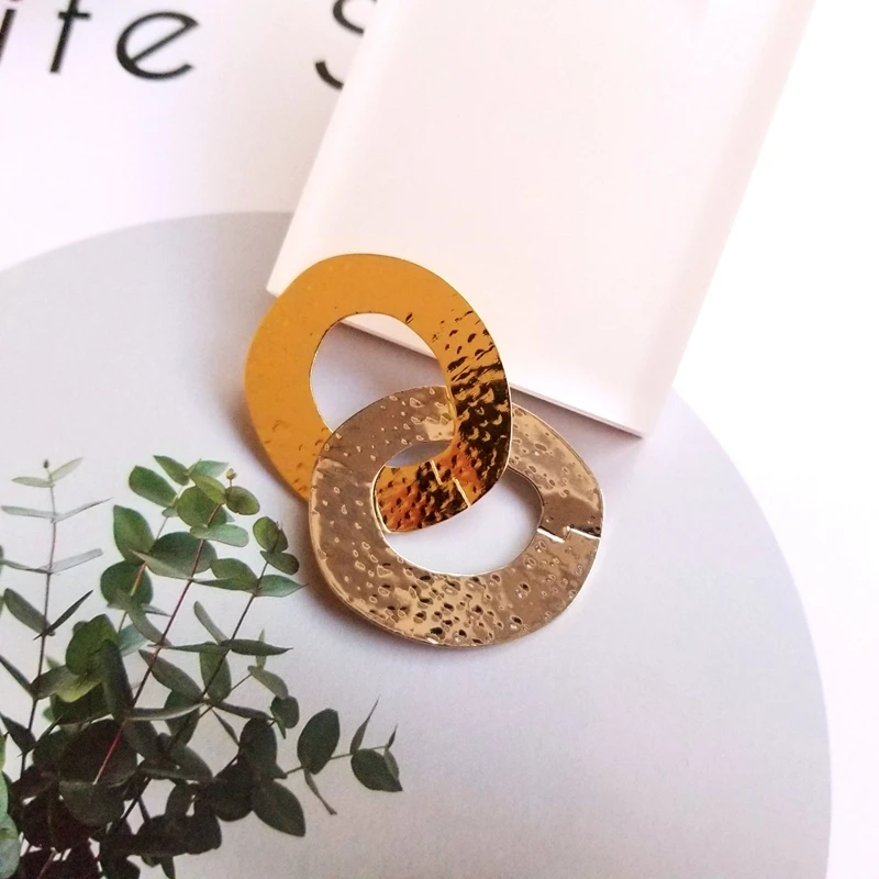 18K Настоящее золото серьги аксессуары прохладный ветер медный чип технология