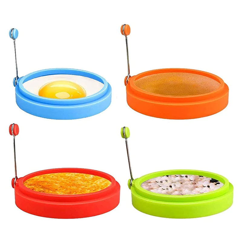 

1Pc Random Round Fried Egg Mold Nonstick Food Grade Silicone Baking Mold Ring Fried Omelette Pancake Egg Mold For Family Cooking
