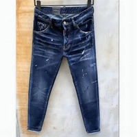 jeans pants design cool top jeans men slim jeans denim trousers blue hole pants jeans for men 966 1