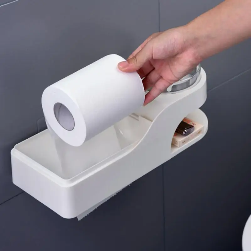 

Paper Holders NEW Toilet Household Multi-functional Wall-mounted Paper Towel Box Shelf+ashtray Bathroom Hardware