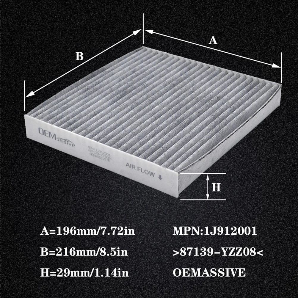 Автомобильный воздушный фильтр с активированным углем для салона Toyota Yaris Camry Corolla