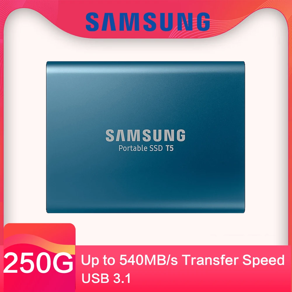 Samsung T5 портативный SSD USB3.1 Внешние накопители 250 ГБ 500 1 ТБ 2 USB 3 Gen2 и обратная