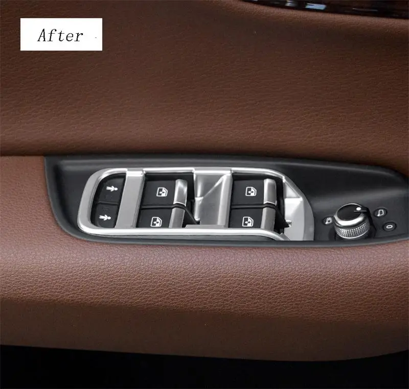 Автомобильный Стайлинг, двери, подлокотник, панель, Накладка для Audi Q7, оконное стекло, кнопки подъема, рамка, наклейка, полоса, нержавеющая сталь, авто наклейки