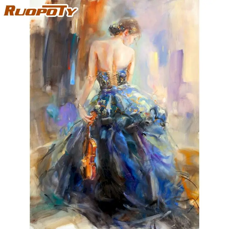 

RUOPOTY Acrylic Painting By Numbers Figure Picture Colouring by numbers woman handpaited bedroom gift Unique wall decor