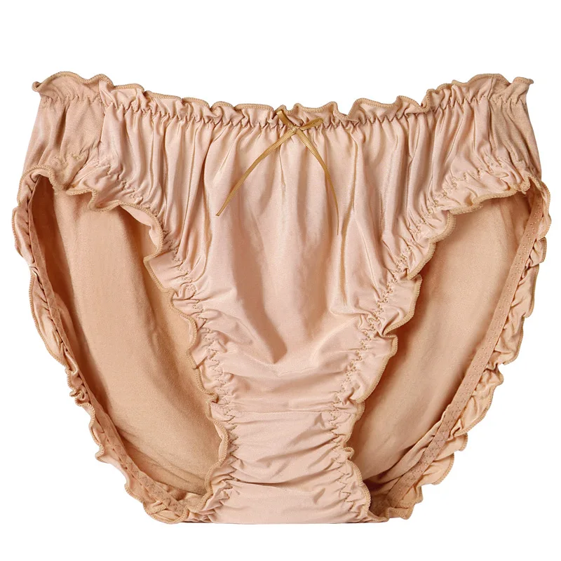 Купи Women's Panties Large Size High Waist Bamboo Fiber Ruffles Rim Sexy Underwear Briefs Plus Size Women Underpants Fits 80-120KG за 217 рублей в магазине AliExpress