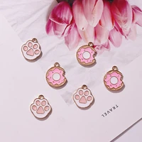 20pcslot donut bear paw 20mm diy design for jewelry making earring bracelet or necklace handmade enamel charms
