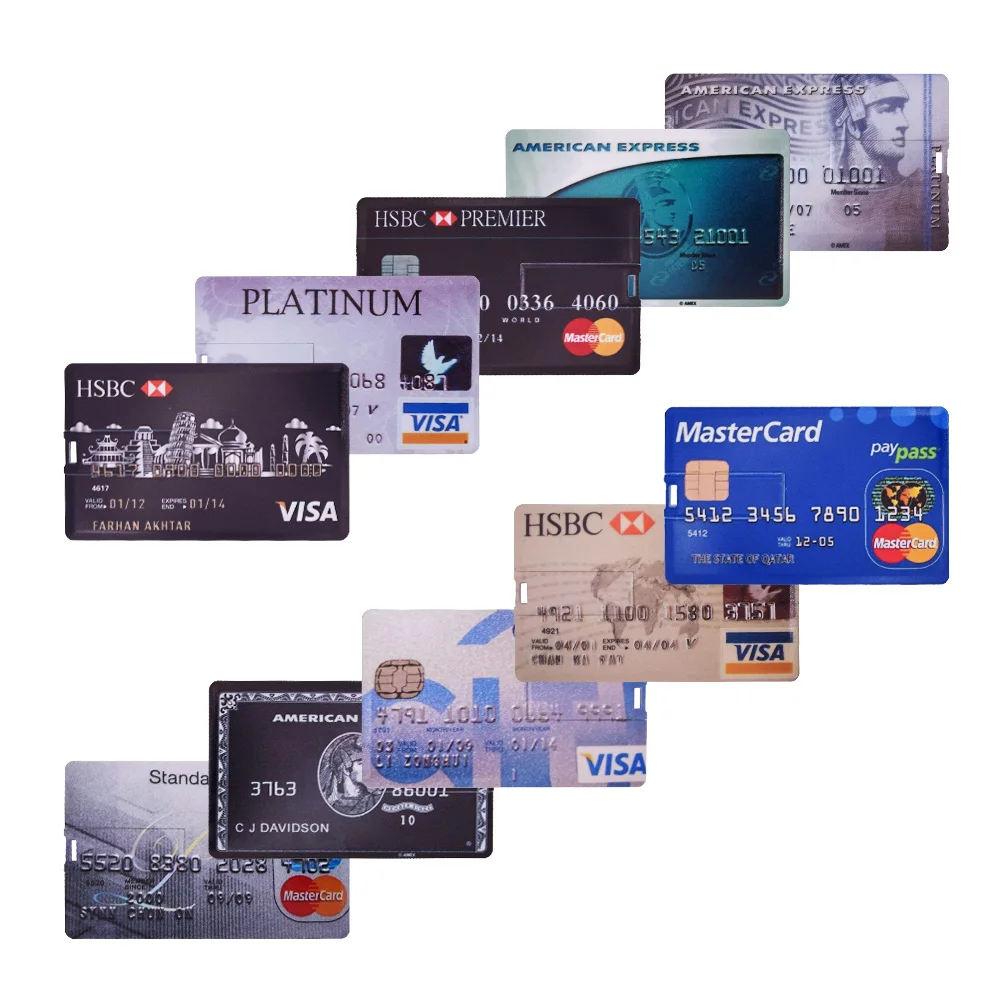 

Real Capacity Bank Card USB Memory Stick HSBC MasterCard Credit Cards USB Flash Drive 64gb Pendrive 4GB 8GB 16GB 32GB DIY Logo