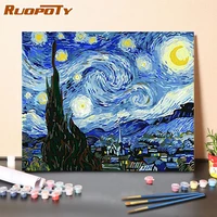 ruopoty diy paint by numbers abstract sky kits for adults with frame modern wall art picture by numbers for diy gift 60x75cm
