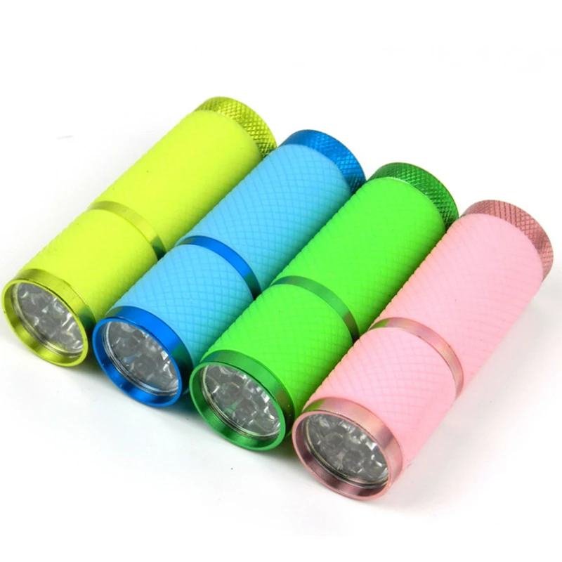 

Mini glare flashlight portable mini waterproof 9LED daily small flashlight with fluorescent outer belt