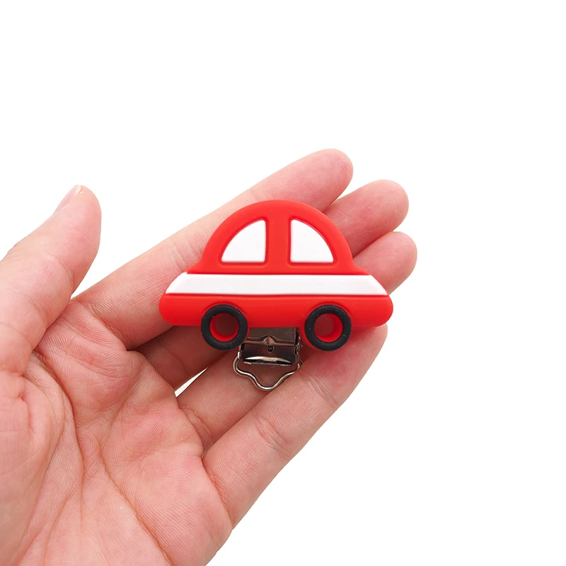

Chenkai 50PCS Baby Silicone Car Clip Pacifier Clip Teether BPA Free DIY Nursing Soother Clips Chains Nipple Bead Accessories