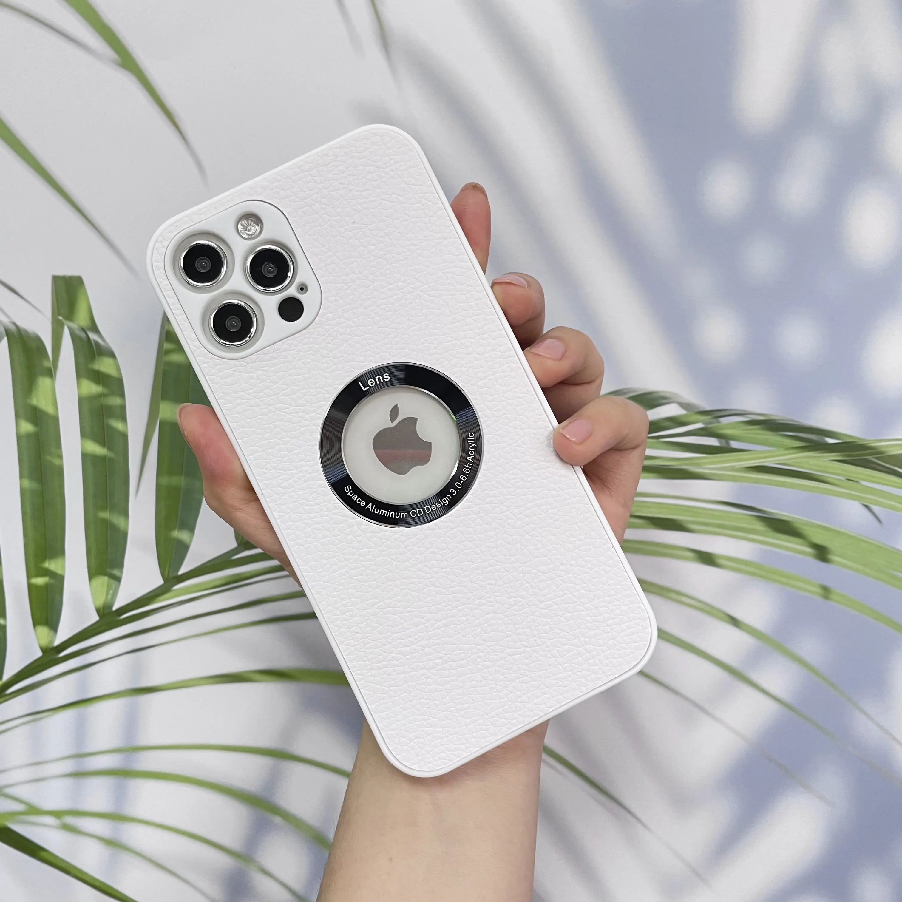 Роскошный кожаный прозрачный стеклянный полый чехол для Iphone 12 Pro X Xr 11 защитный