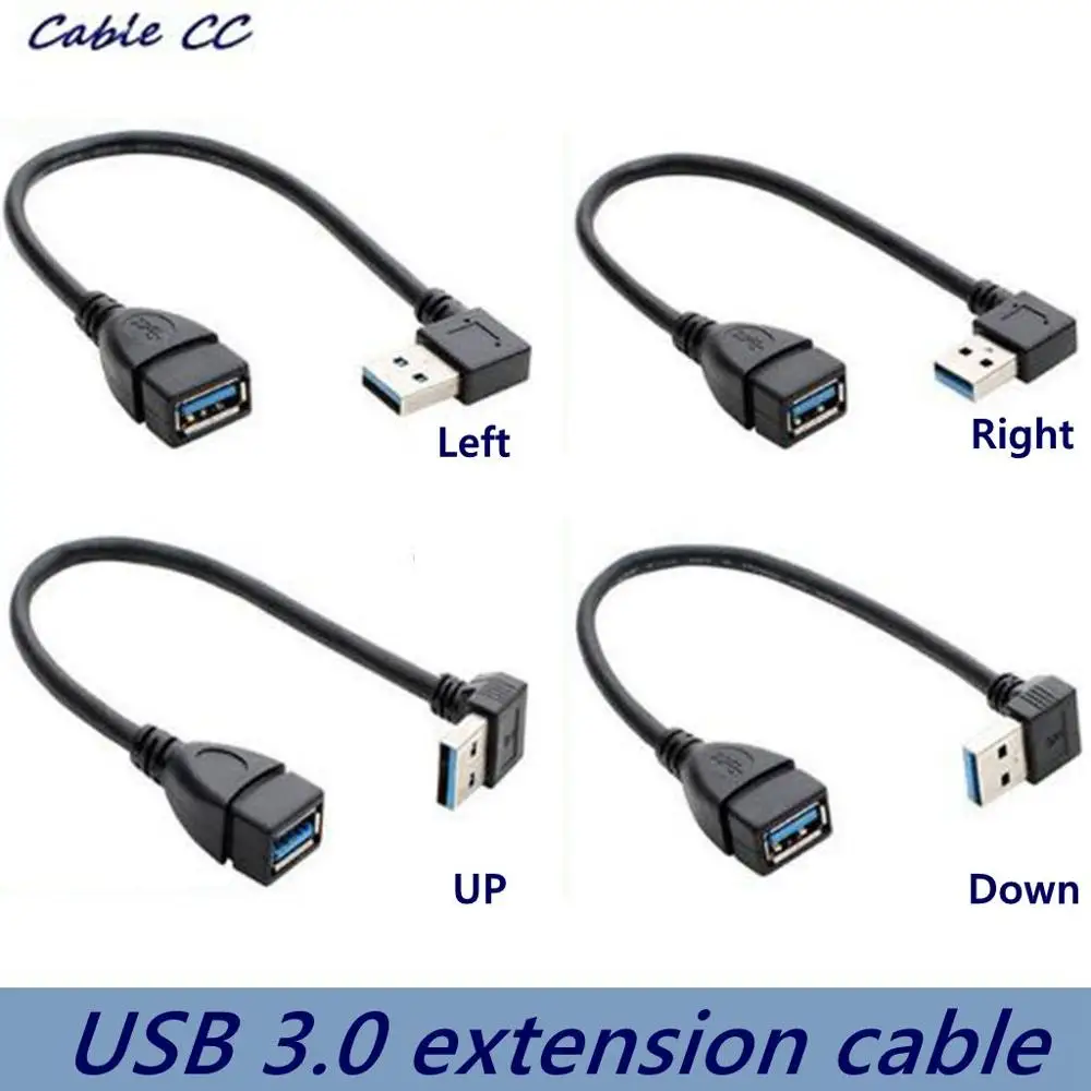 Адаптер Папа мама с углом обзора 90 градусов USB 3 0 удлинитель для кабеля 2 быстрая