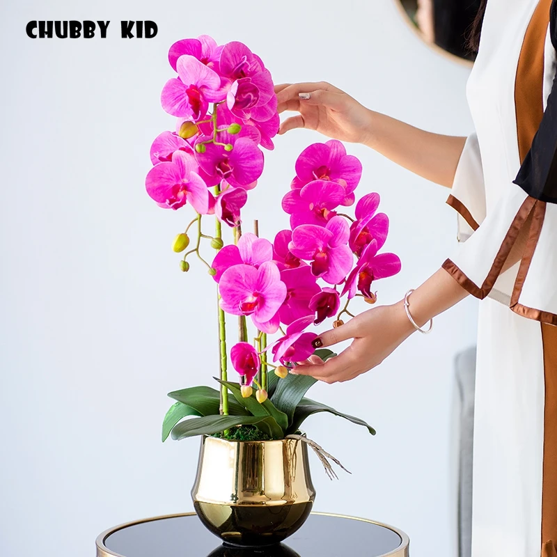 Искусственные орхидеи бонсай с высокой симуляцией бабочки цветы искусственные в