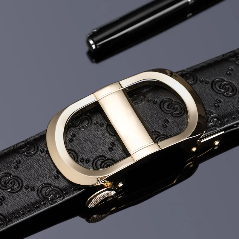 Новый мужской кожаный ремень с автоматической пряжкой Молодежный Повседневный