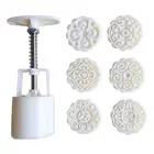 6 шт. 3D Цветы штампы Луна Форма для украшения торта бочка круглая форма для лунного пряника форма 50 г кондитерские изделия лунные пироги ручной инструмент сделай сам