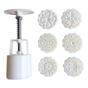 6 шт. 3D Цветы штампы Луна Форма для украшения торта бочка круглая форма для лунного пряника форма 50 г кондитерские изделия лунные пироги ручной инструмент сделай сам