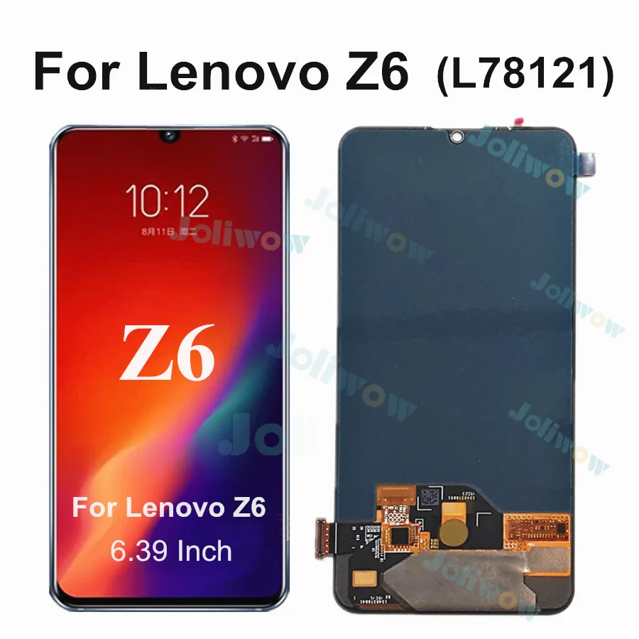 ЖК дисплей 6 39 дюйма для Lenovo Z6 сенсорный экран дигитайзер панель стекло Замена L78121