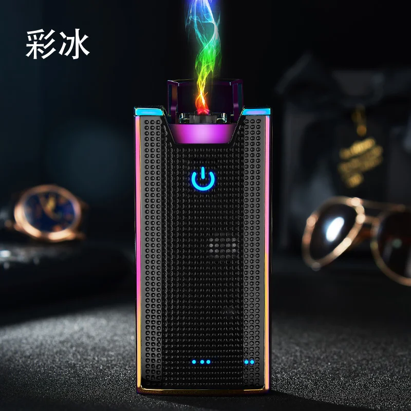 4 Плазменная Зажигалка 4 в одном bluetooth динамик умный дисплей банк питания зажигалки Подарки другу - Цвет: 4