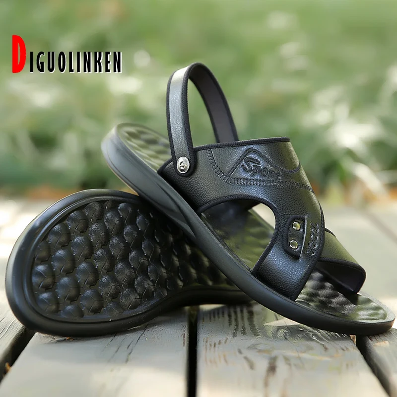 

Big Size Men Sandals Summer Breathable Men's Slippers Beach Outdoor Walking Men Shoes Casual Comfortable Anti-slip 46
