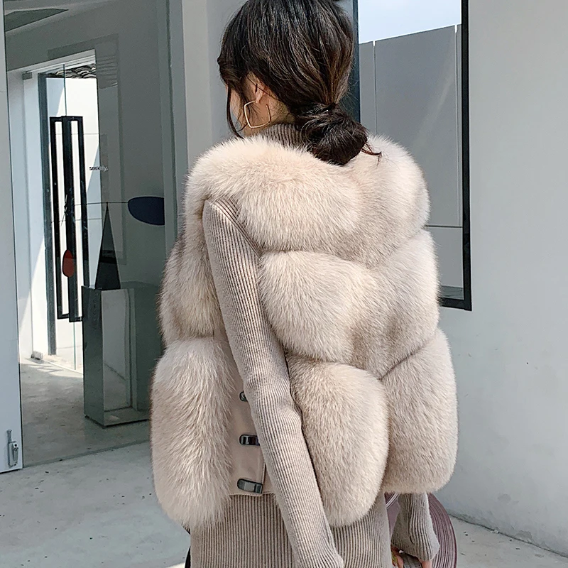 real fur fox fur coat design ladies winter really fox fur coat detachable real fur coat women short fur vest waistcoats