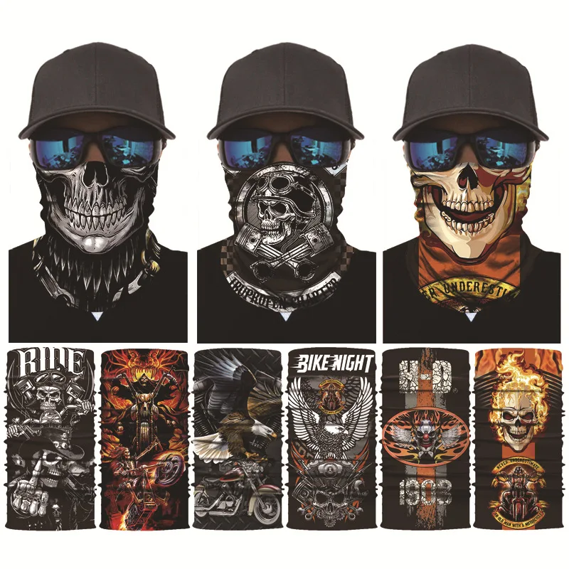 

Skull Joker Cycling Magic Scarf Dazzle 3D Seamless Bandanas Buffs Motorcycle Neck Face Mask Windproof Fishing Hiking Bandana