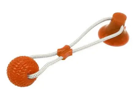 orange Игрушка на присоске, игрушка для укуса собак, игрушка для домашних животных, игрушка с тросом, интерактивная игрушка для чистки зубов, молярная игрушка для укуса, жевательная игрушка для маленьких собак, щенков - Цвет: orange