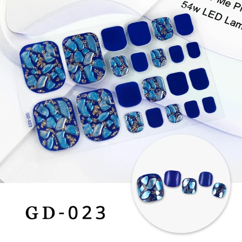 Блестящие наклейки для ногтей с голубым носком, оптовая продажа, принадлежности для ногтей, наклейки для ногтей, самоклеящиеся наклейки для ногтей