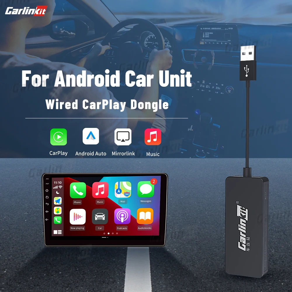 CarlinKit 2021 проводной Apple Carplay Dongle Android авто для установки системы Airplay Mirror