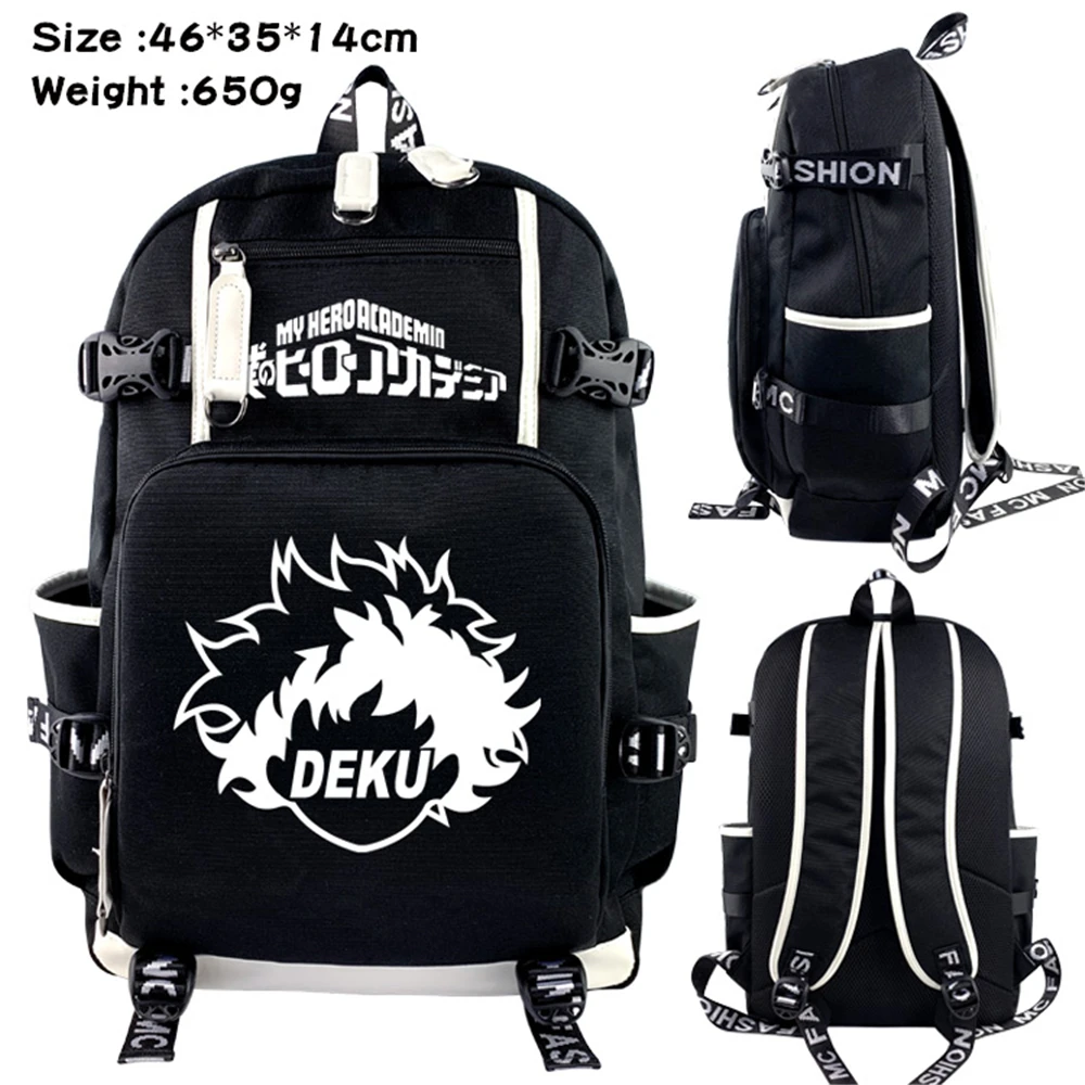 

Anime My Hero Academia Canvas Packsack Student Backpack Zipper Shoulders Travel Laptop Bag Teenager Schoolbag Cartoon Bookbag