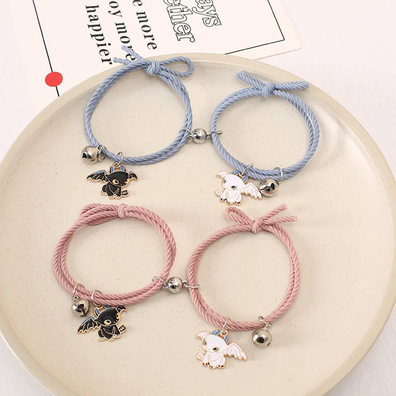 Магнитный браслет с колокольчиком для привлечения пары Модный милый мультяшный