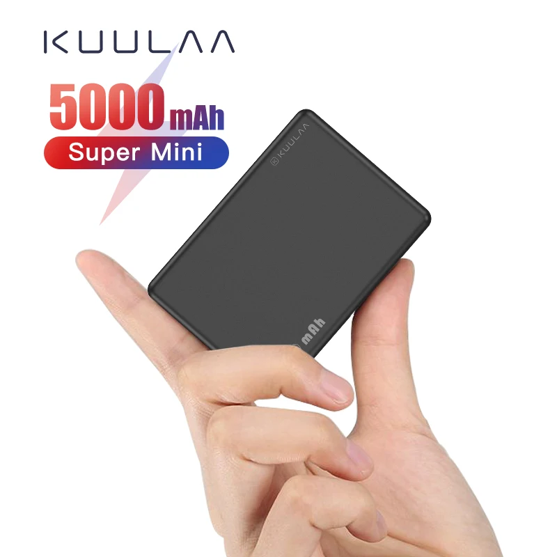 

KUULAA Mini Power Bank 5000mAh Type C Powerbank 5000 mAh Portable Charger External Battery Charger For mi 9 10 Samsung iphone