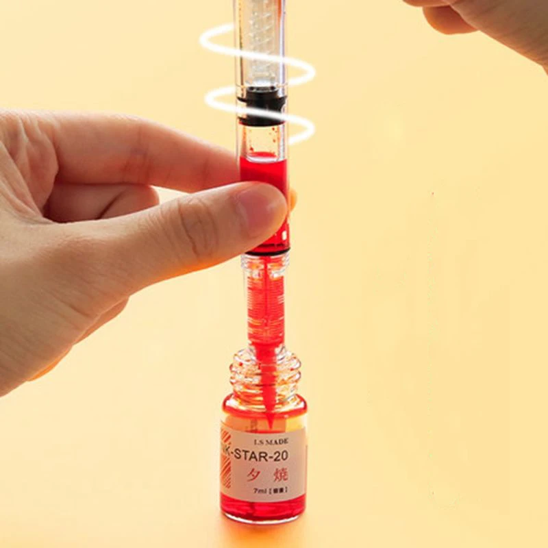 Ручка перьевая горячая Распродажа прозрачная белая поршневая винтового типа