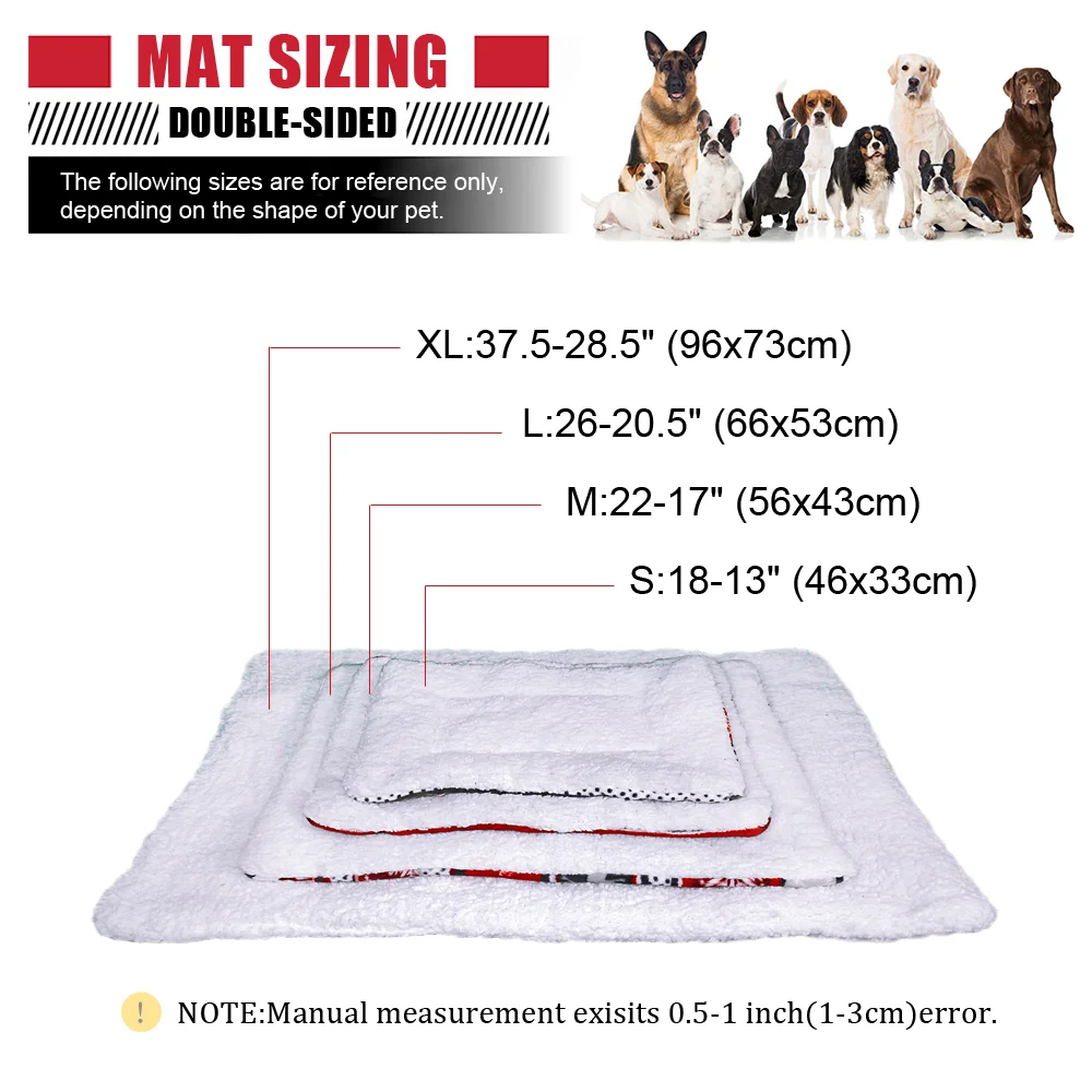 

Fleece Dog Bed Mat Warm Winter Puppy Cat House Kennel Small Medium Large Dogs Beds Christmas Sleeping Blanket Chihuahua