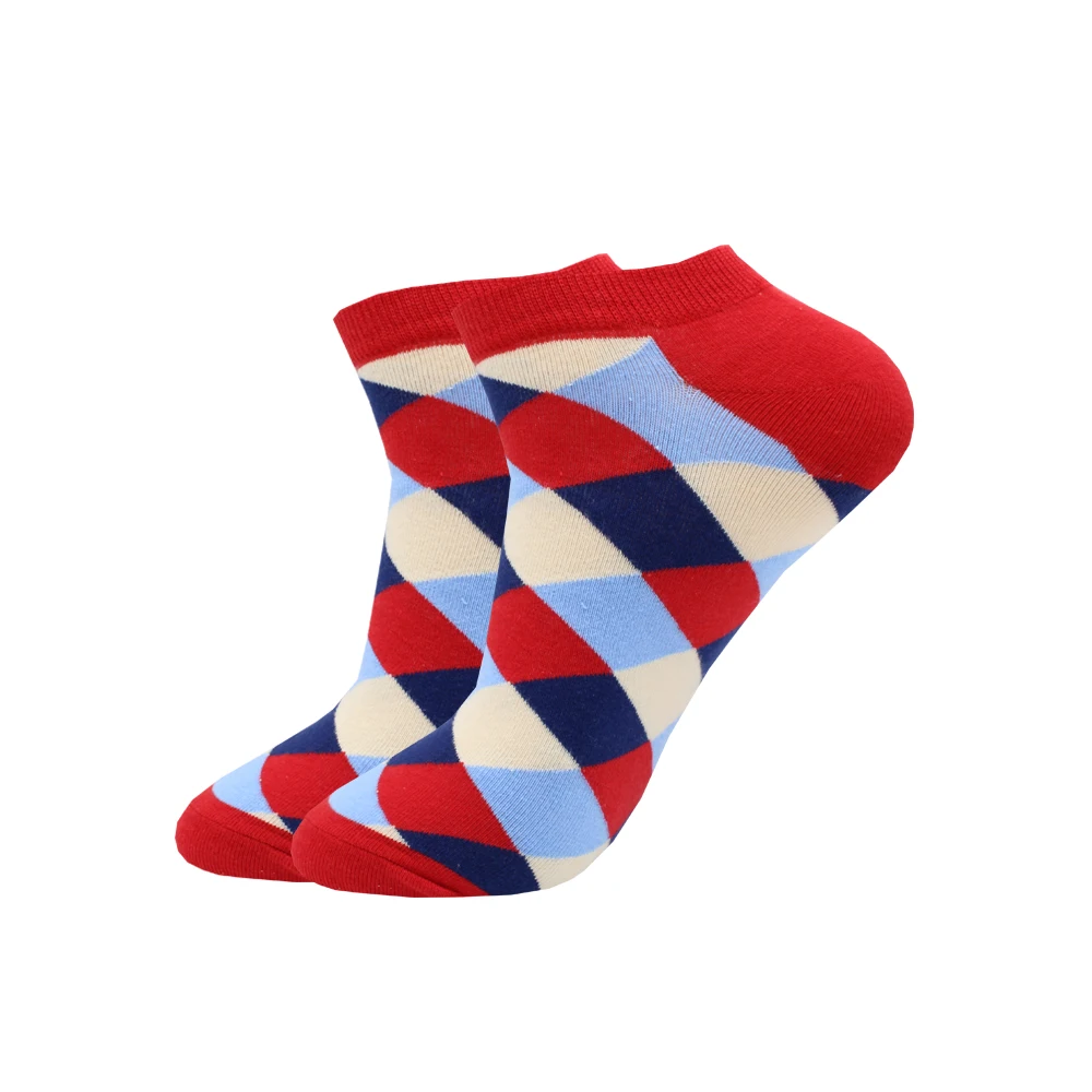 Цветные полосатые хлопковые мужские носки модные в горошек клетку пиво животные