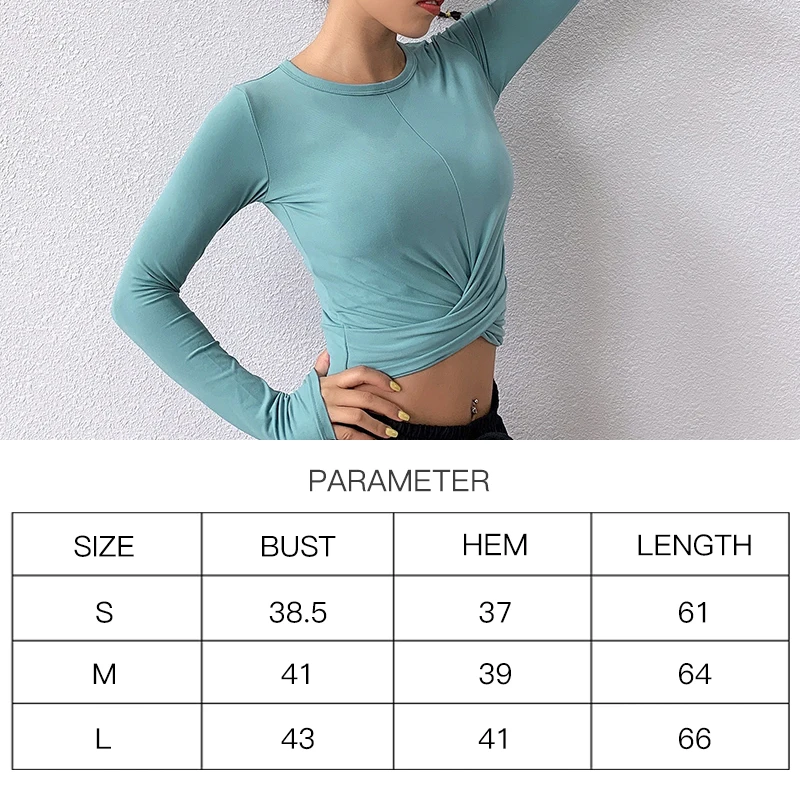 

2019 New Summer Sexy Crop Top Quick-Drying Fitness Fashion Fitness Yoga T-Shirt Workout Long SleeveTight Training Top Women