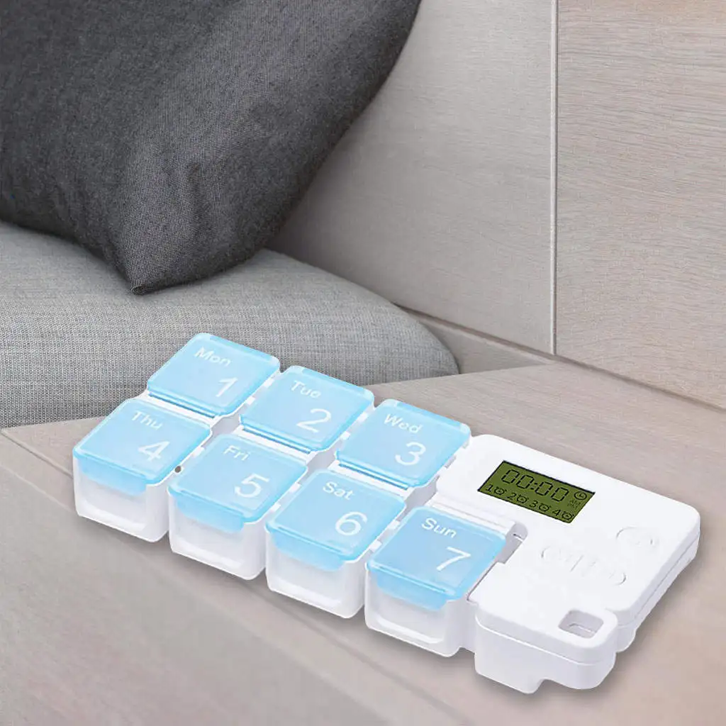 Weekly Pill Organizer Timing Reminder Durable 7 Day Cells Containe for Travel | Красота и здоровье