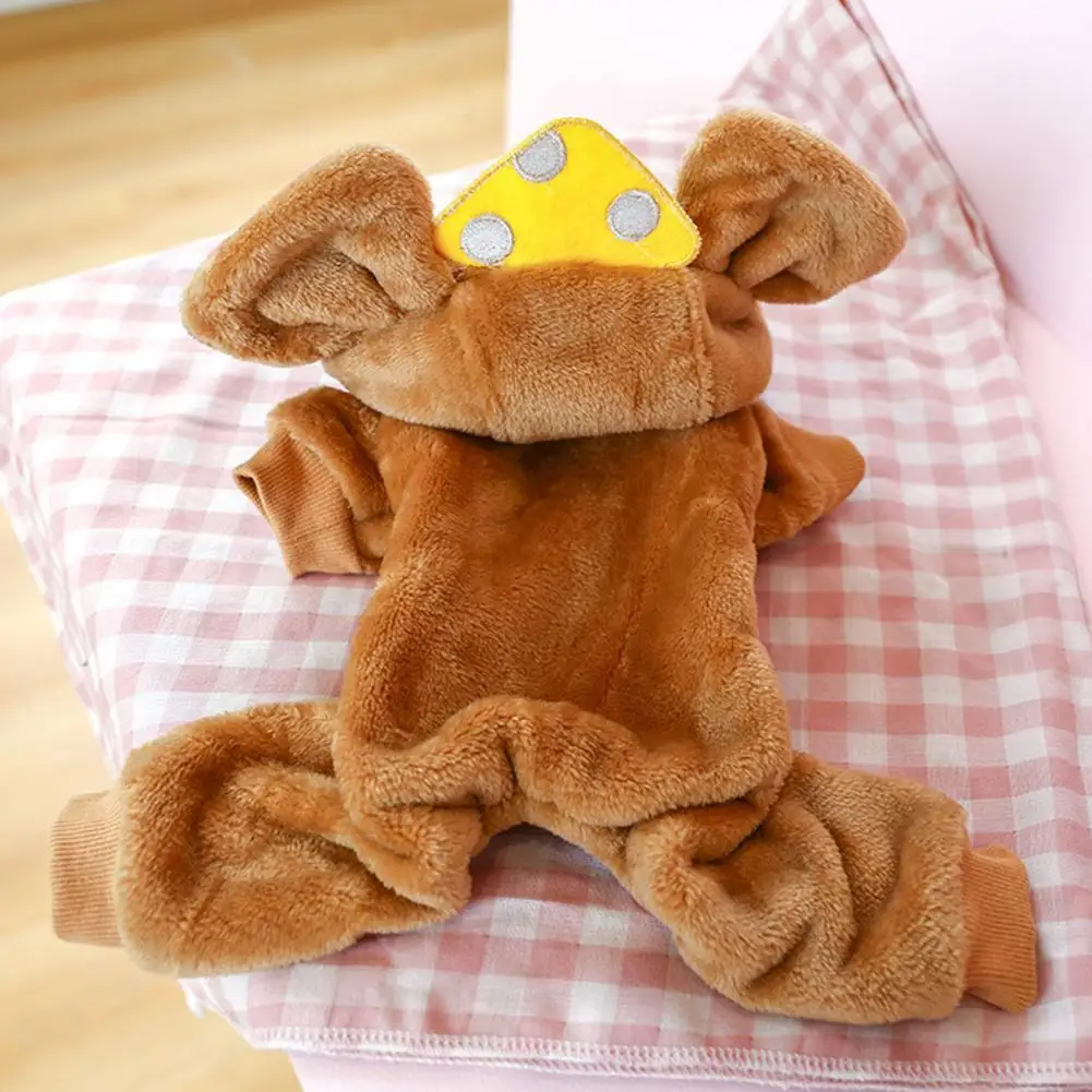 

Утолщенный теплый комбинезон с четырьмя ногами для милой собаки, стирается для повседневной носки