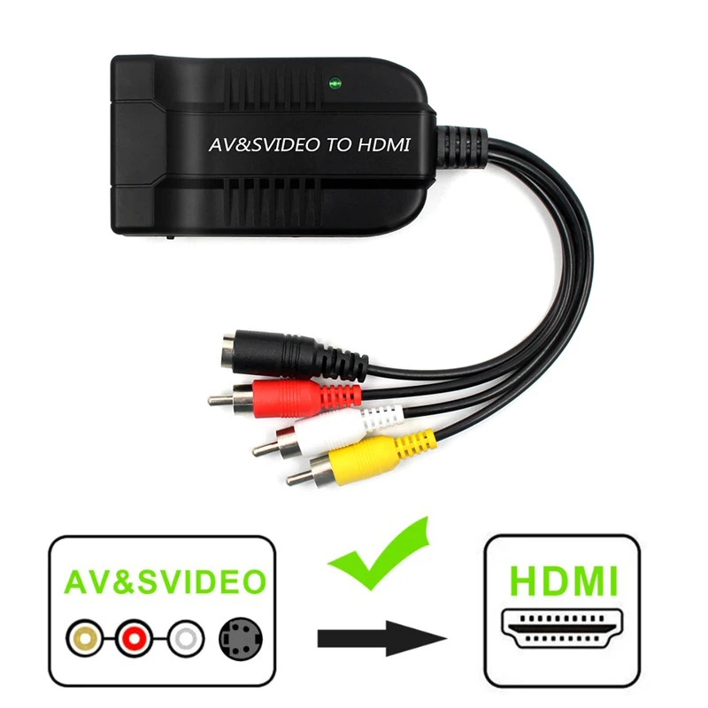 av s video to hdmi video converter adapter s video audioraudiolcvbs out hdmi in free global shipping