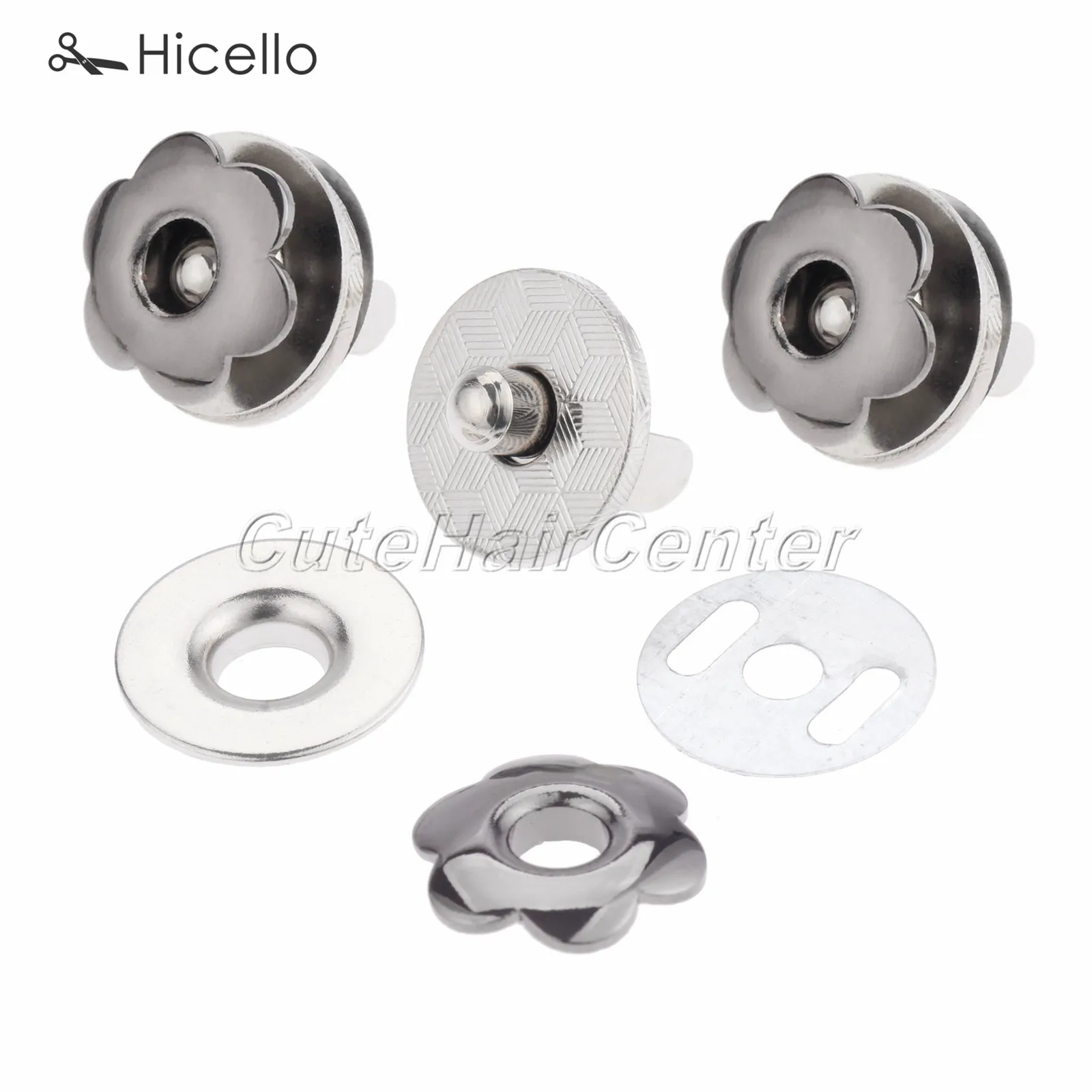 5 комплектов Металлические Магнитные защёлки 17 мм форма цветка сливы пряжки