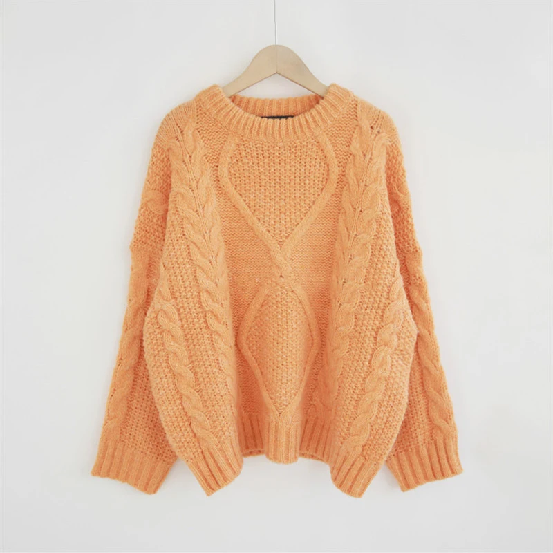 Женский пуловер RUGOD Ins Свободный в Корейском стиле с круглым вырезом и длинными