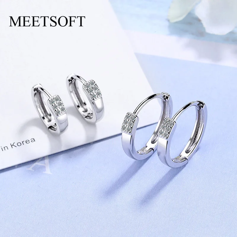 Женские серьги кольца из серебра 925 пробы с кристаллами|Серьги-кольца| |