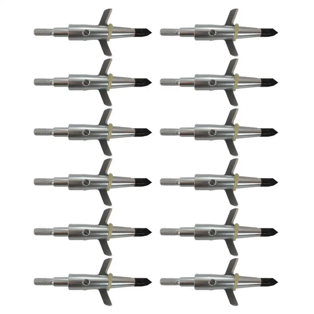 

12pcs Archery Arrowhead Broadheads 100Grain 2 Blade for hunting archery bow shooting Practice Points Tips Arrow Head