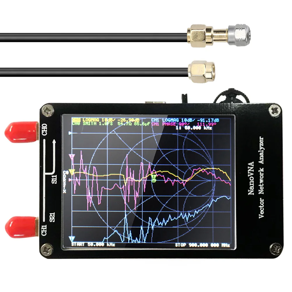 Новый 2 8 дюймов ЖК дисплей Дисплей NanoVNA H HF VHF UHF 50K 900 м вектор сетевой анализатор