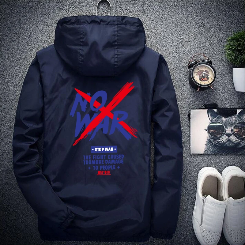 2019 Autumn Fashion Men's Windbreaker Jacket Fitness Running Clothes Student Casual Loose Lapel Hooded | Мужская одежда