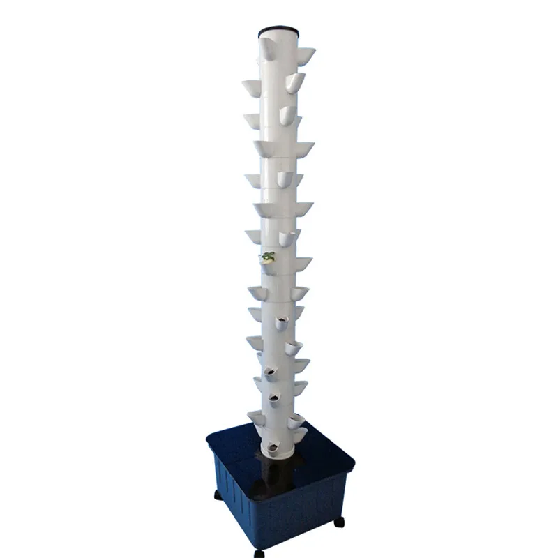 Torre hidrop&oacute;nica Vertical para jard&iacute;n interior, 15 capas, 45 plantas, con bomba y tanque de agua m&oacute;vil-1