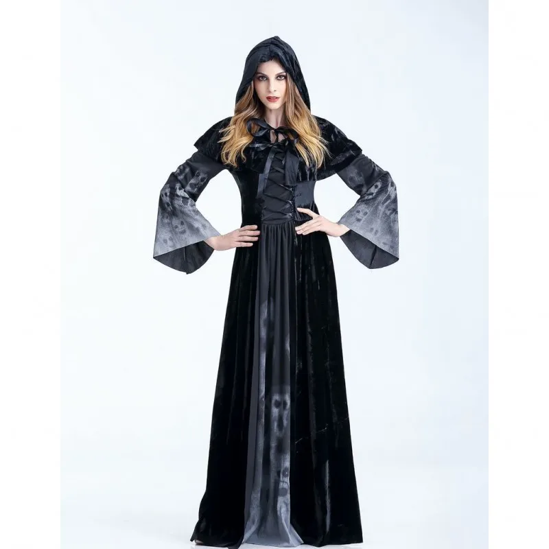 2019 средневековое сексуальное готическое платье с капюшоном ведьмы костюм для