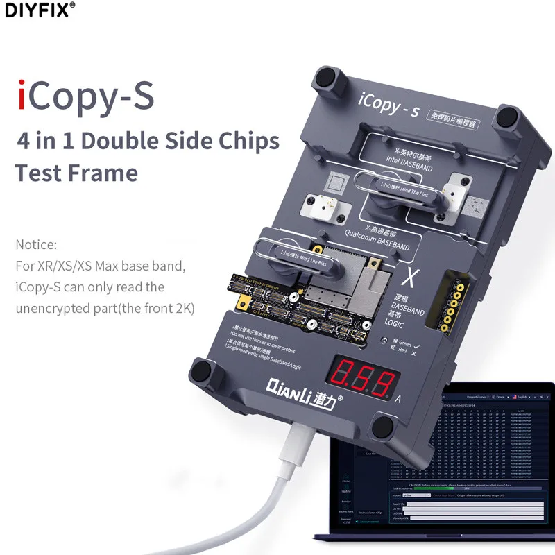 Qianli iCopy-S 4 in 1Double Side Chips Test Stand for iphone 6-11 Pro Max Baseband Logic Chip Read Write Without Soldering | Инструменты