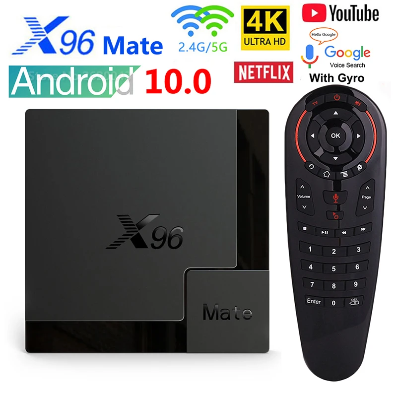 

Приставка Смарт-ТВ X96 Mate, Android 10, Allwinner H616, 4 + 64/32 ГБ, 2020 ГГц, 4K HD