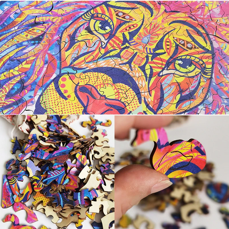 Новинка радужные деревянные поделки картинка-загадка 100 200 300 штук пазлы в форме