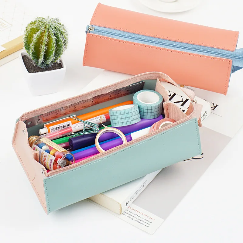 Little monster cute pencil case large capacity School Pencil cases student Storage bag leather Cosmetic gift for kid pen |
